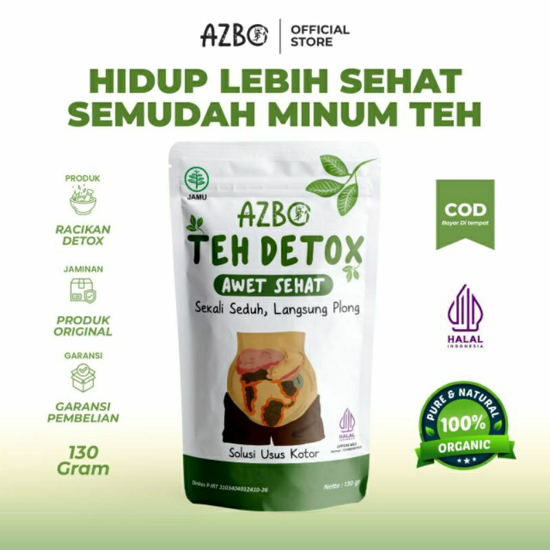 Teh Detox Azbo Pembersih Usus Peluruh Lemak