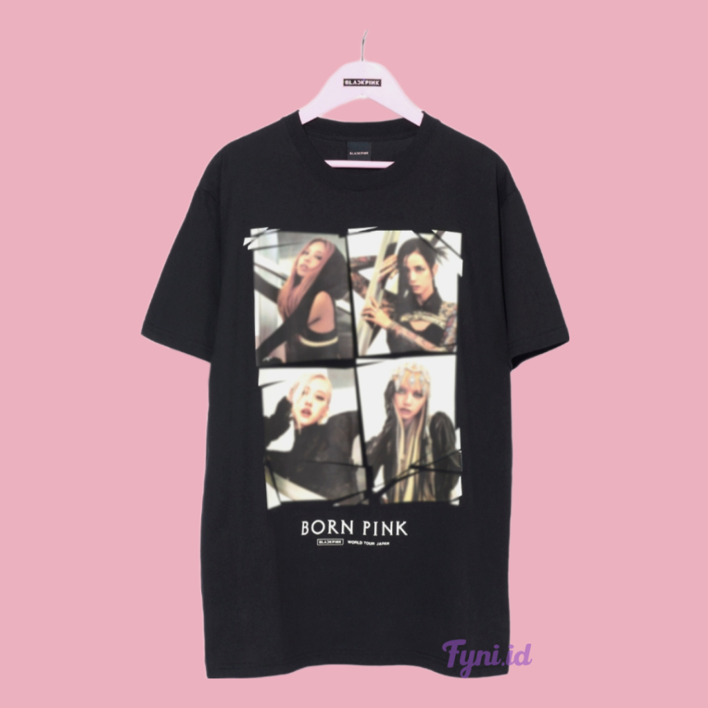 KAOS BORN PINK BLACKPINK HITAM - KATUN COMBED - SIZE S-5XL