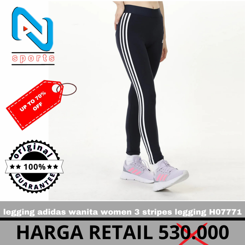 Celana Olahraga legging adidas wanita women 3 stripes legging H07771 Original 100%