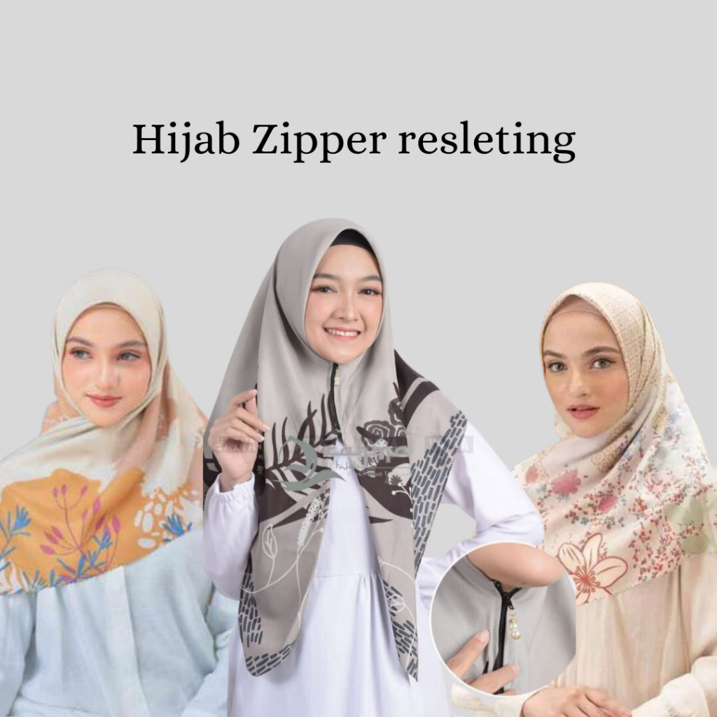 hijab zipper motif premium instan resleting10
