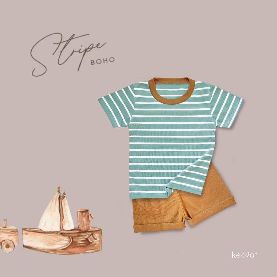 Good Order id8p3Od KEOLA  Setelan Anak Kasual Premium  Setelan Oblong Stripes Boho