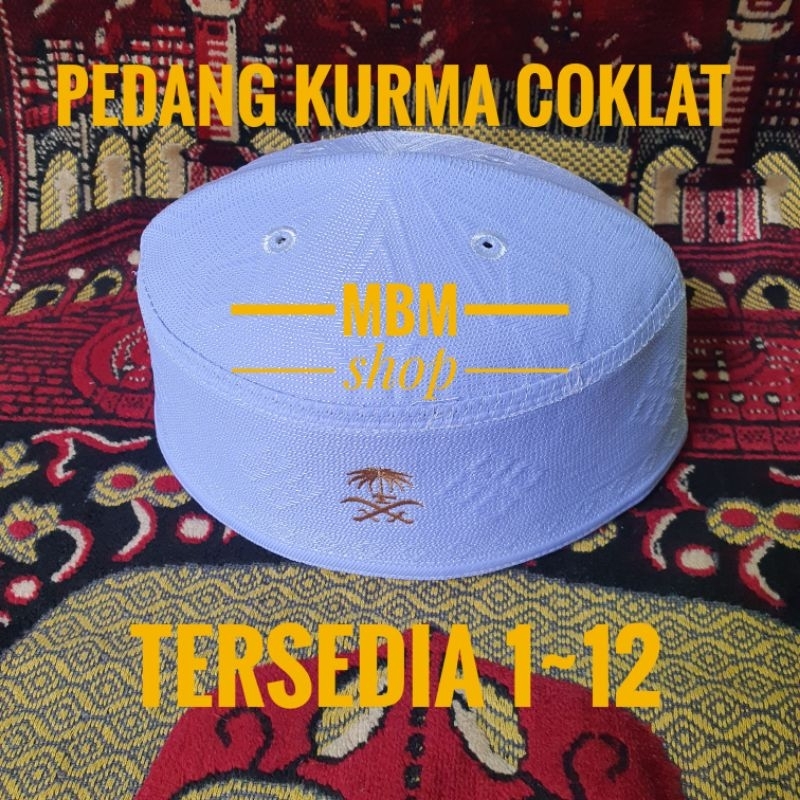 Peci malaysia Songkok Kopyah Malaysia Logo Pedang Kurma Coklat