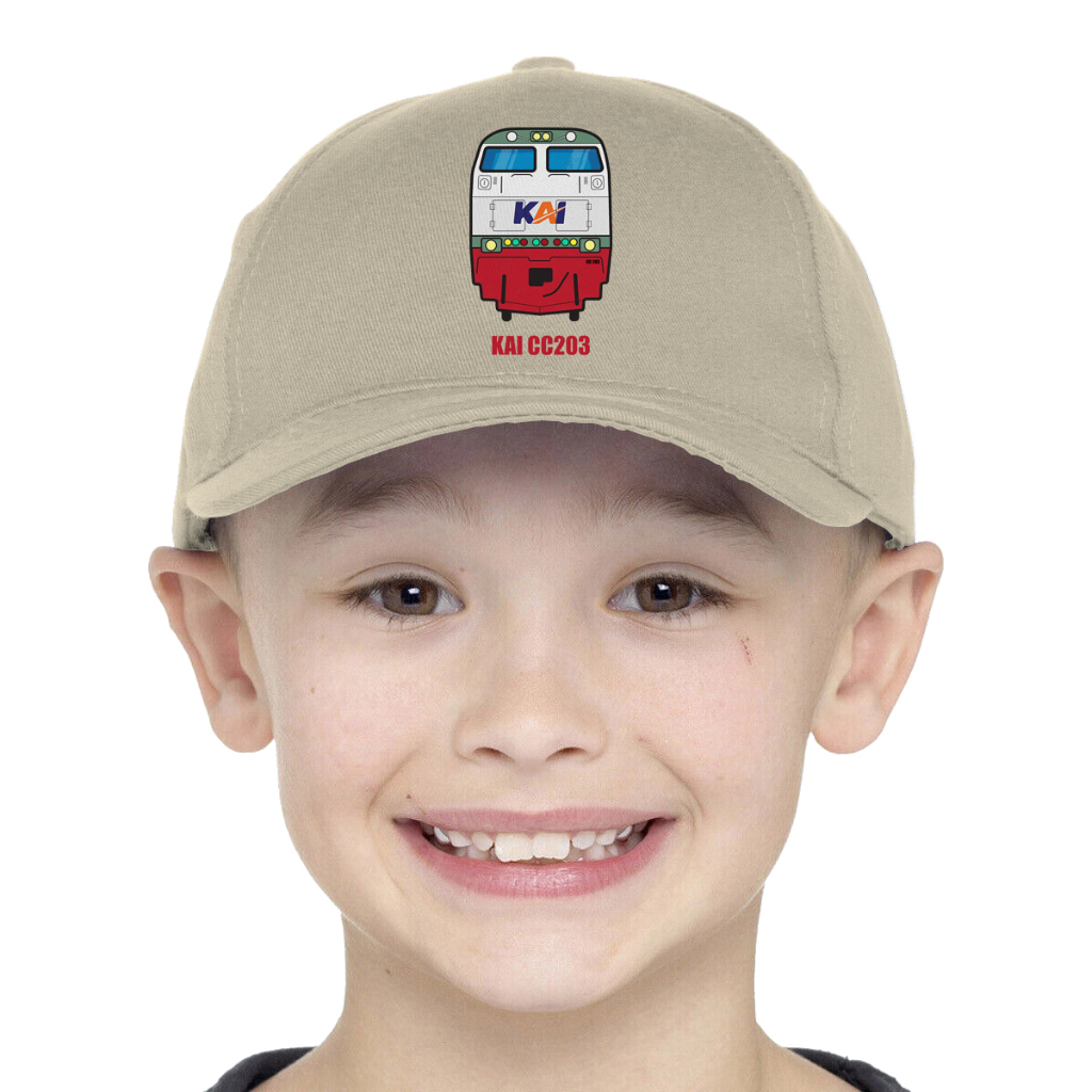 Topi Anak Gambar Motif Kereta Api Indonesia KAI Custom Nama KAI-CC203