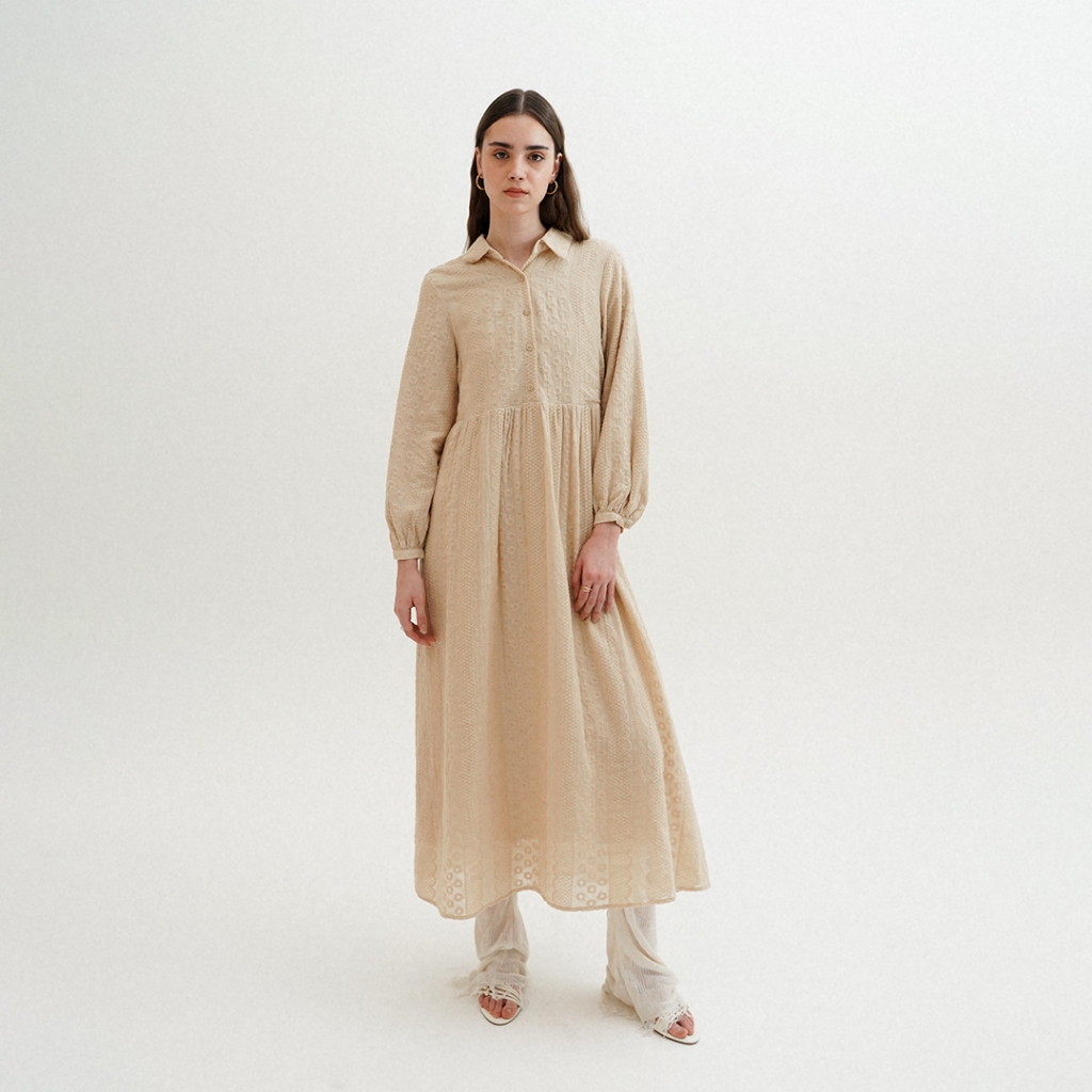 Queensland Baloon Sleeve Dress Lengan Panjang I31000077Q Khaki