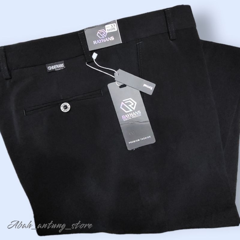Celana Rayhans Formal Hitam Pria  Celana kerja pria  celana kantor pria  Celana bahan pria  Celana k