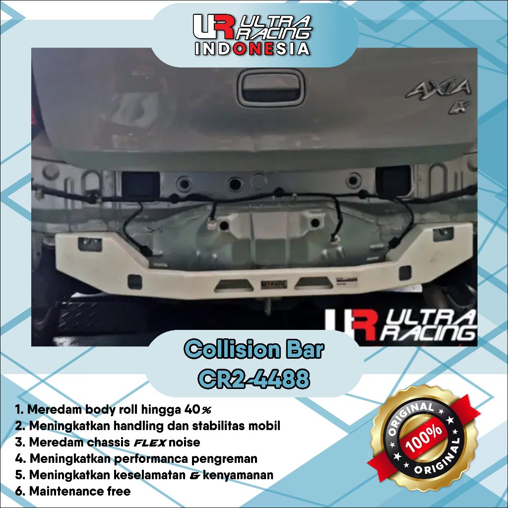Aksesoris Stabiliser ULTRA RACING Safety Bar - Rear Anti Crash Collision Bar 2 Points - PERODUA AXIA