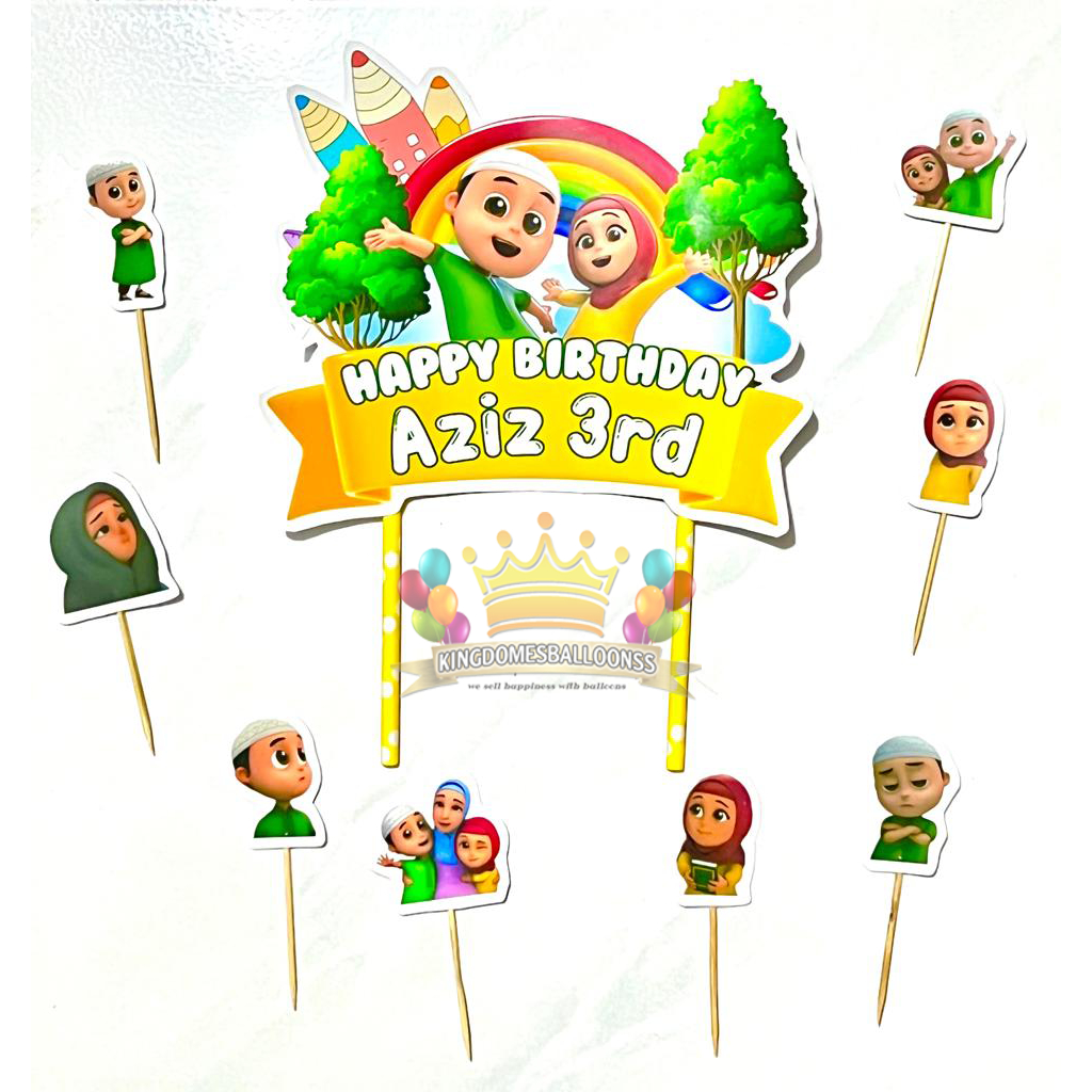 Topper Cake Custom name Nusa dan Rara