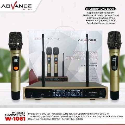 Microphone Wireless Advance MIC W-1061