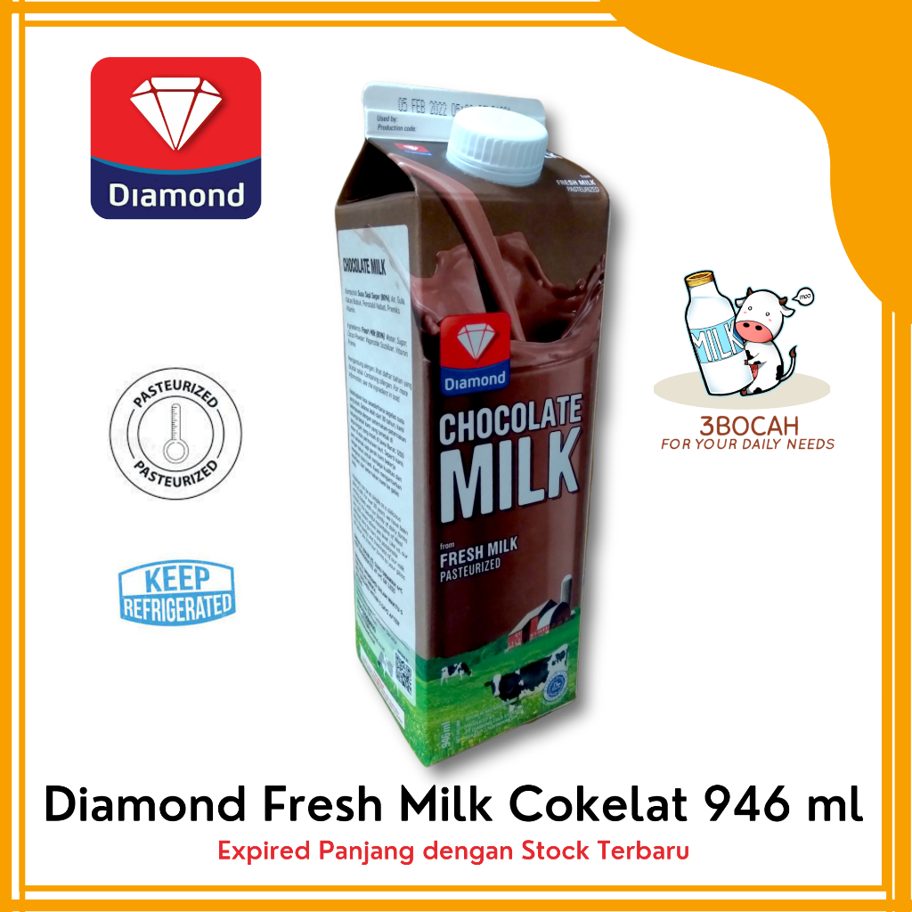 

Diamond Coklat Fresh Milk 1L Susu Segar Pasteurisasi 946ml
