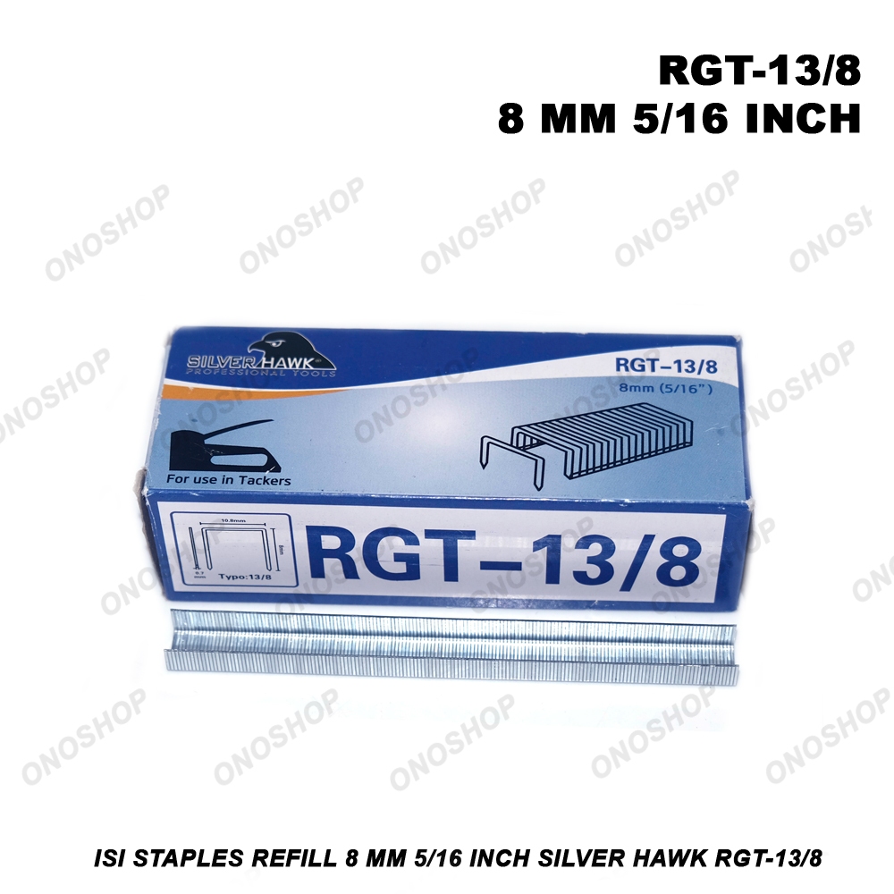 

Isi Staples Refill 8 mm 5/16 Inch Silver Hawk RGT-13/8