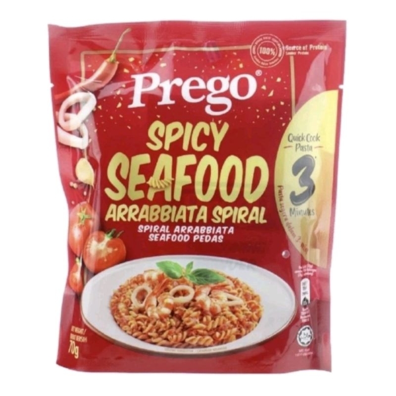

PREGO Quick Cook Pasta - Spicy Seafood Arrabiata Spiral 70g