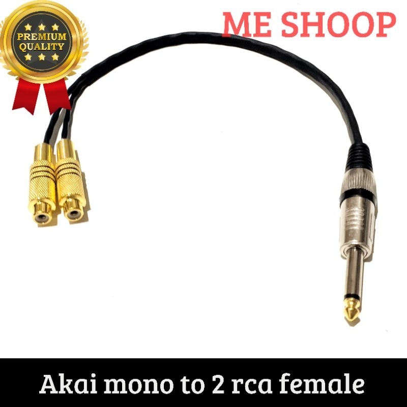 kabel jack akai mono to dual rca female