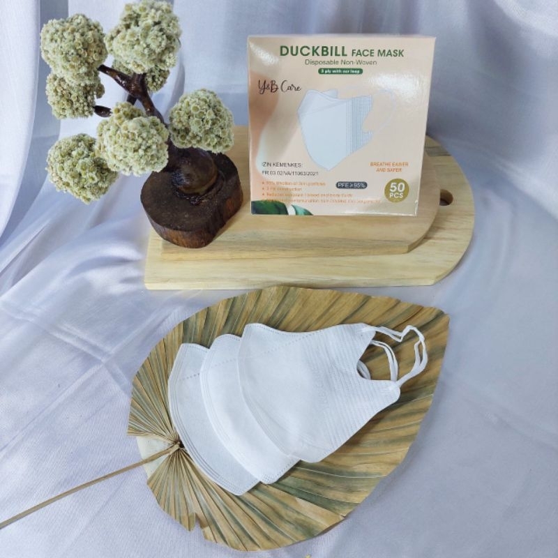 Masker Duckbille Garis Ynb Care  Embos 1 Box Isi 50 Pcs