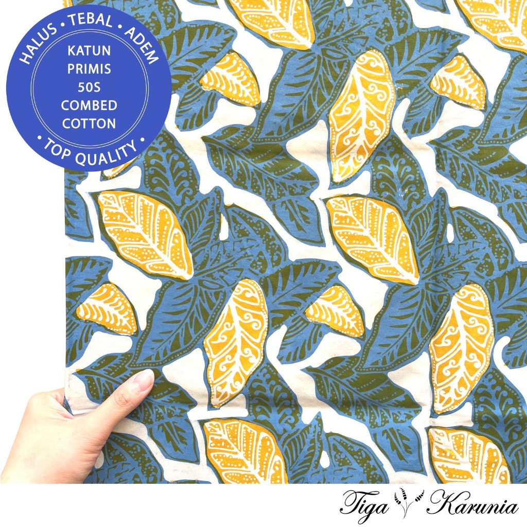 Kain Batik Cap Tulis Premium Solo Daun Hijau Lasem Katun Primis