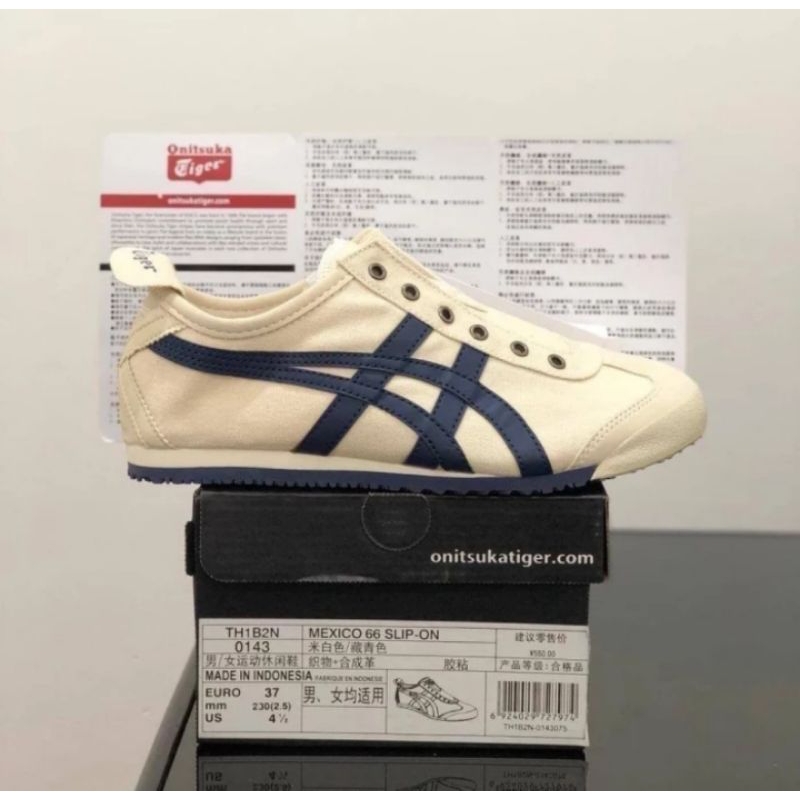 ONITSUKA TIGER SLIP ON CREAM NAVY ORIGINAL
