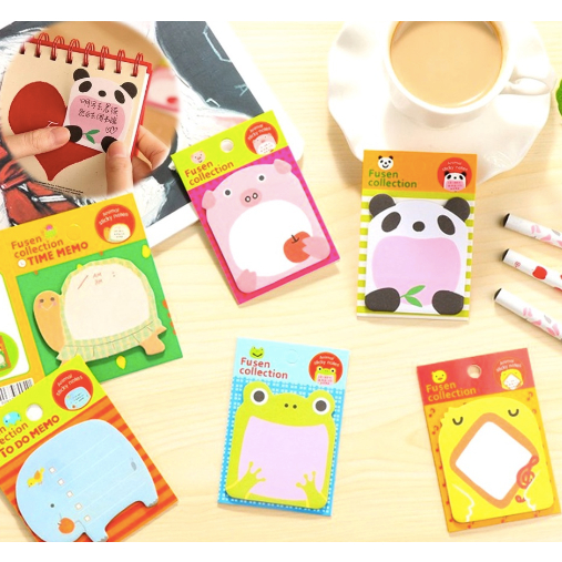 

ENISOO STORE - Sticky Notes Motif Hewan Tempelan Kertas Catatan Memo Note Karakter Animal Mini Book Karakter Binatang Lucu