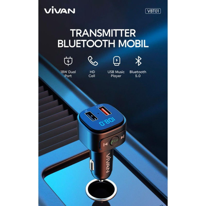 VIVAN VBT01 CAR CHARGER & BLUETOOTH ORIGINAL 100%