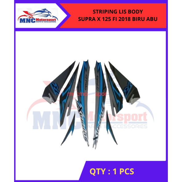 STRIPING LIS BODY SUPRA X 125 FI 2018 BIRU ABU
