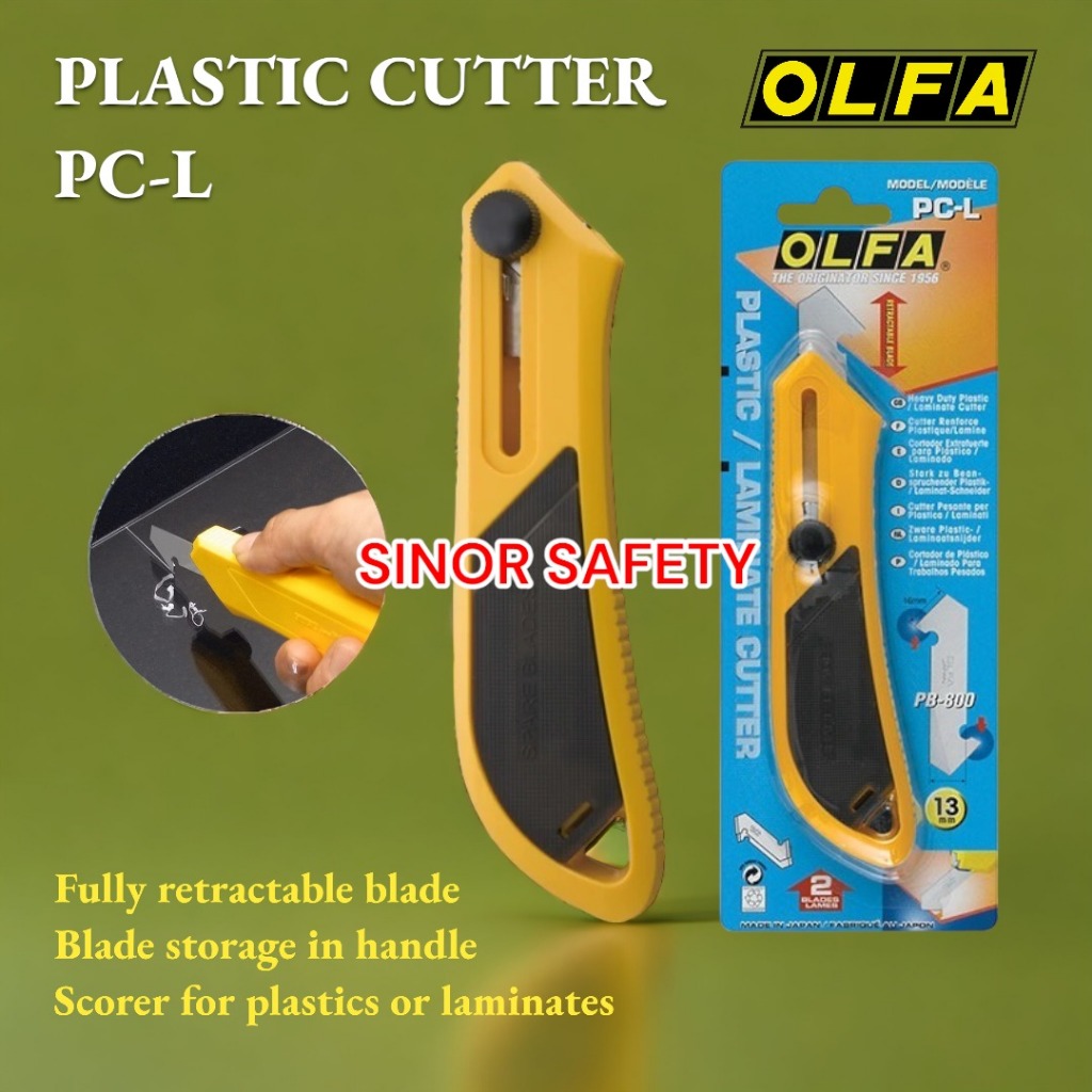 

OLFA Safety Cutter PC-L Heavy Duty Plastic Laminate Acrylic