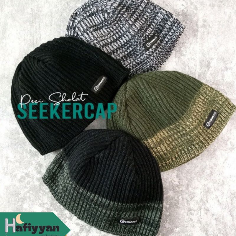Peci Sholat Kopiah Dewasa Peci Rajut Kupluk Rajut Kupluk Sholat Bahan Acrilic Warna Hitam