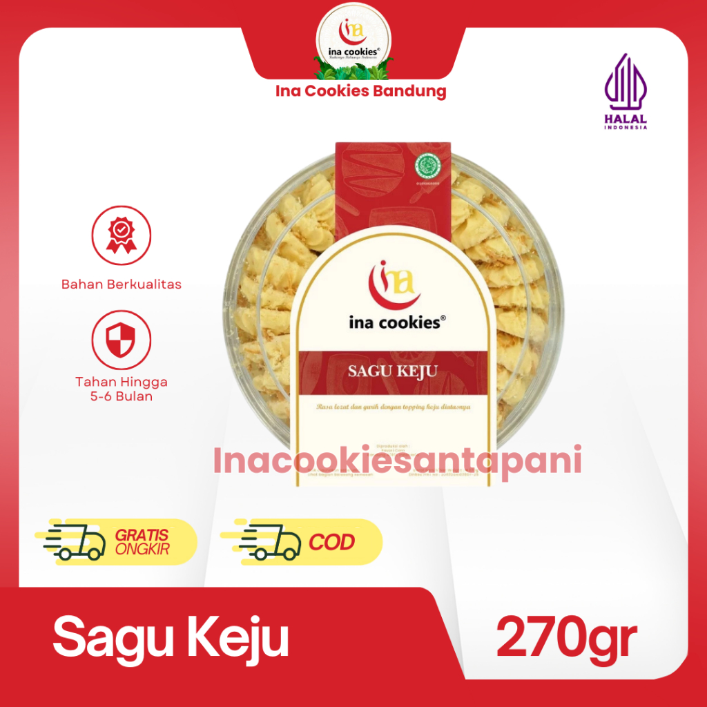 

Ina Cookies Kue Kering Premium Sagu Keju Toples Reguler