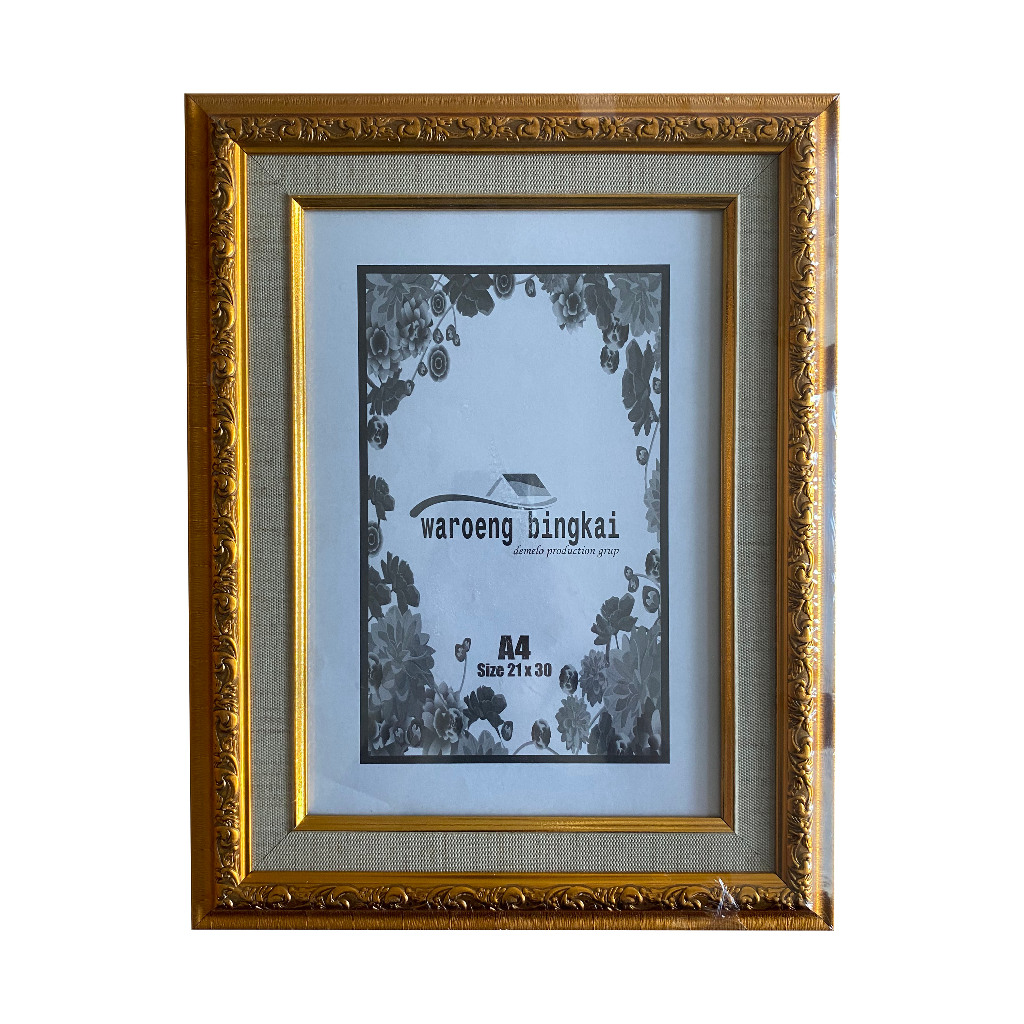 Frame bingkai pigura foto ukuran A4 21X30 cm double linen