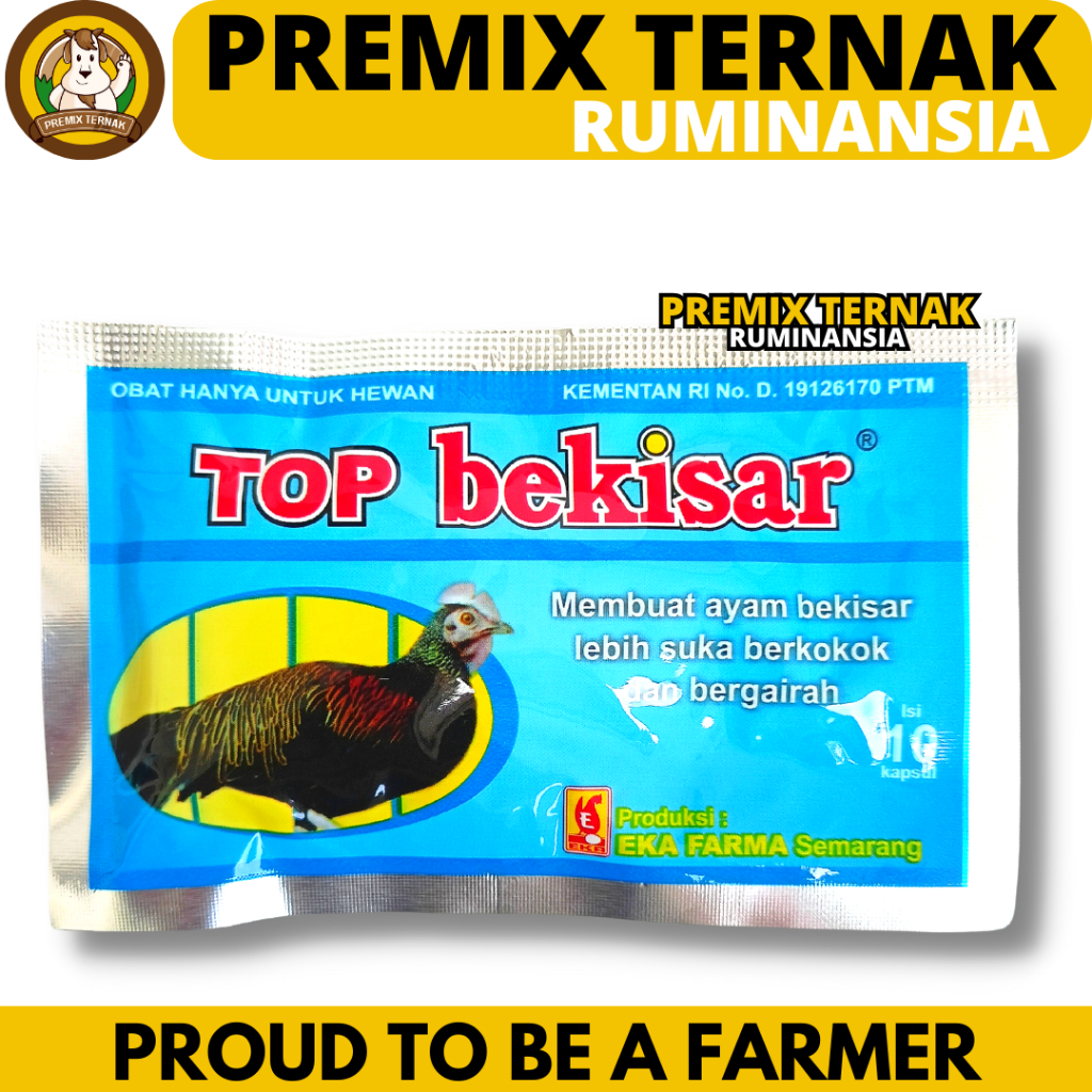 TOP BEKISAR 10 KAPSUL EKA FARMA - Vitamin Ayam Bekisar Ayam Pelung Ayam Ketawa Ayam Hutan