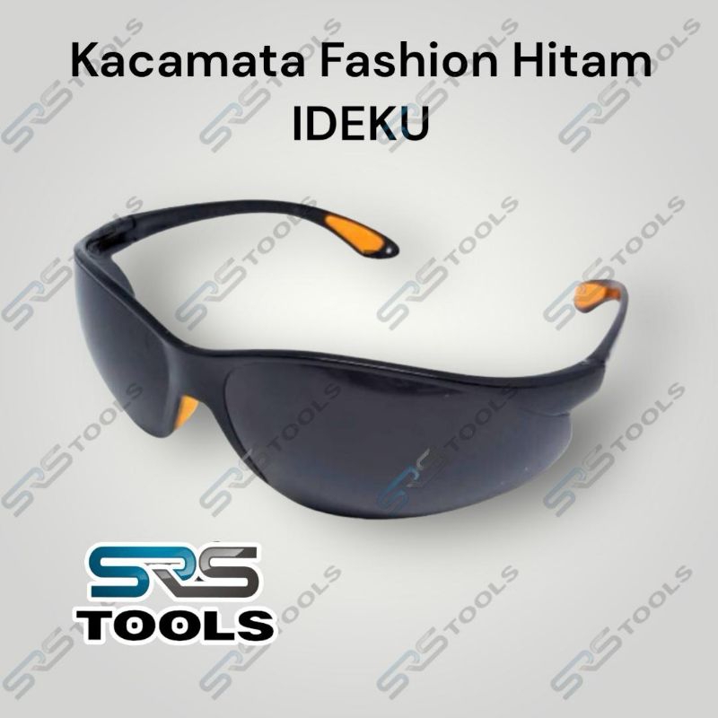 IDEKU Kacamata Safety Fashion Black Smoke / Kaca Mata Kerja Las Hitam smoke
