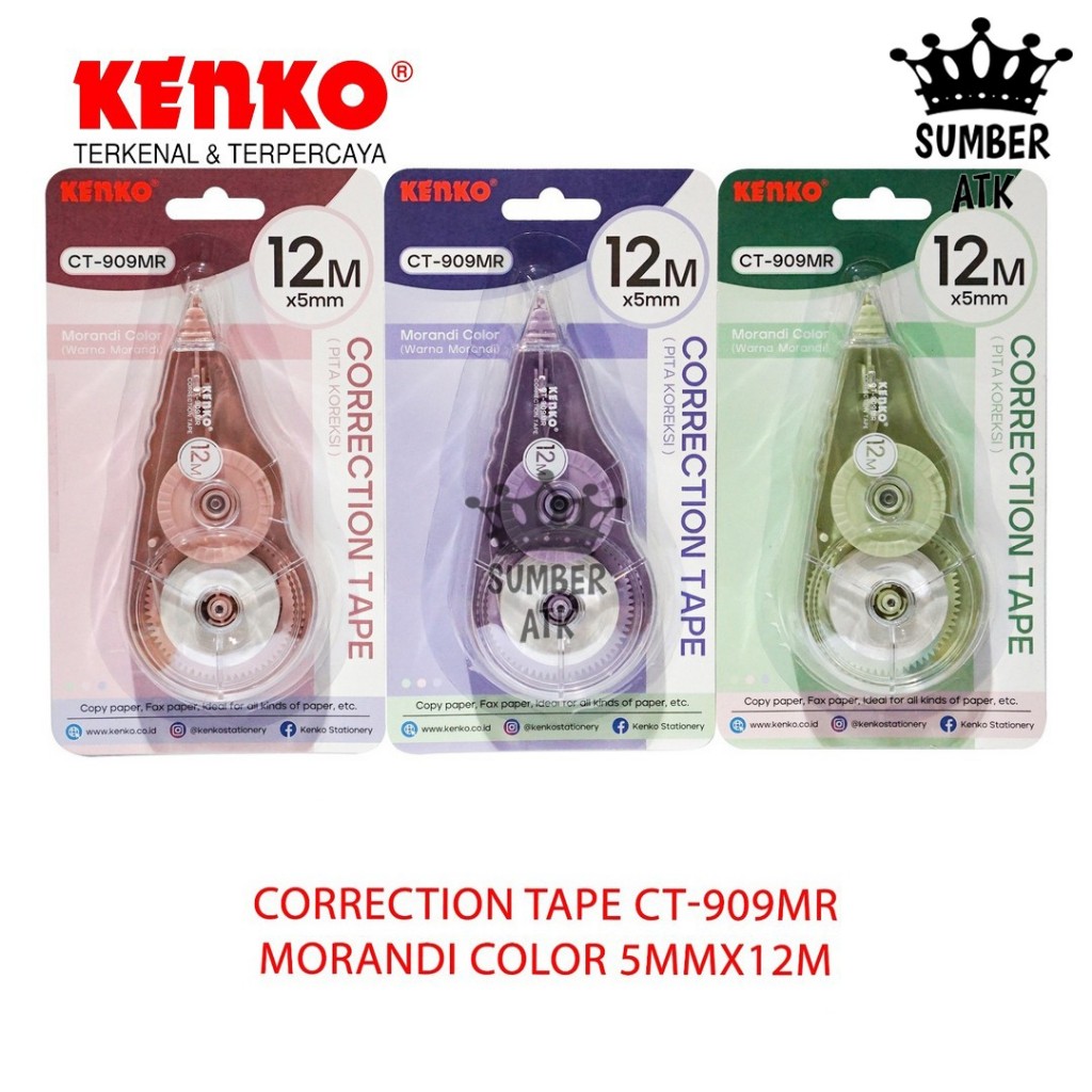 

Correction Tape Pita Koreksi KENKO CT-909MR Morandi 12 M x 5 mm