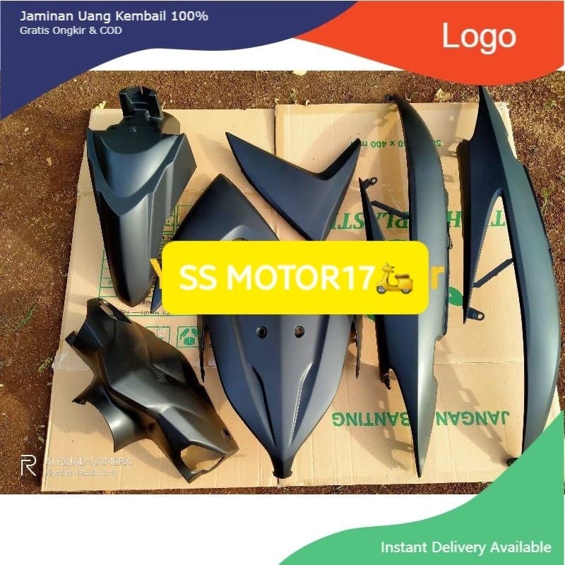 COVER BODY HALUS VARIO 110 FI LED HITAM DOFF