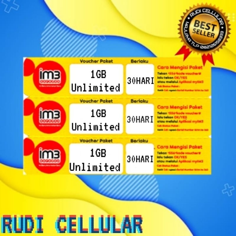 VOUCHER KUOTA IM3/INDOSAT 1GB UNLIMITED