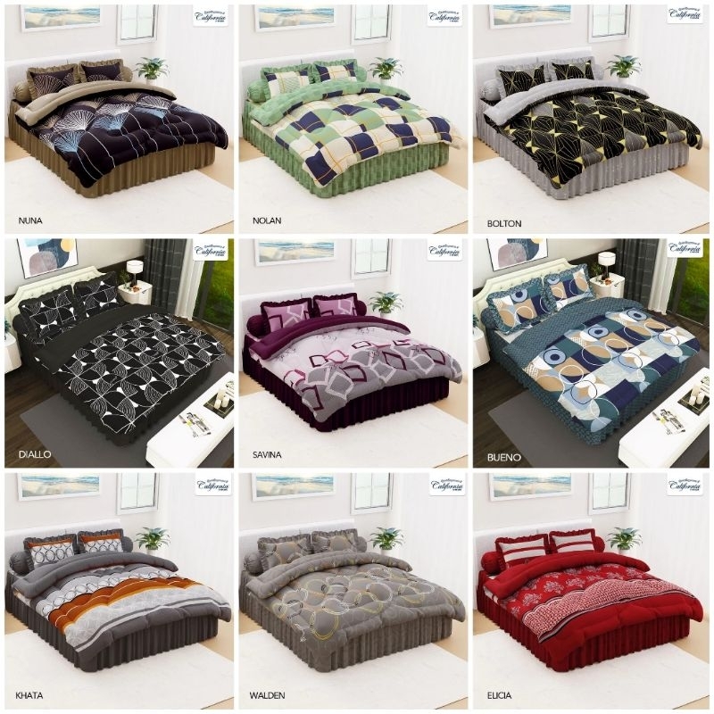 Bedcover California 180x200 Set ( Sprei Rumbai) / Bedcover California Uk 180x200 Sprei Rumbai