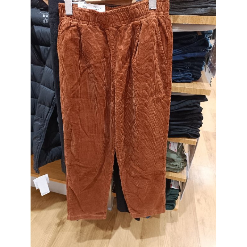 Celana Rileks Ankle Corduroy Wanita Uniqlo