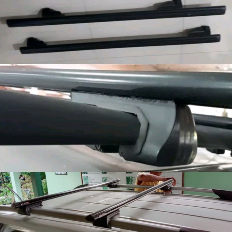 Laris CROSSBAR  SPORT RACK  Roof rack JEPIT ROOF RAIL  REL RUSH TERIOS BRV FORTUNER PAJERO u Promo