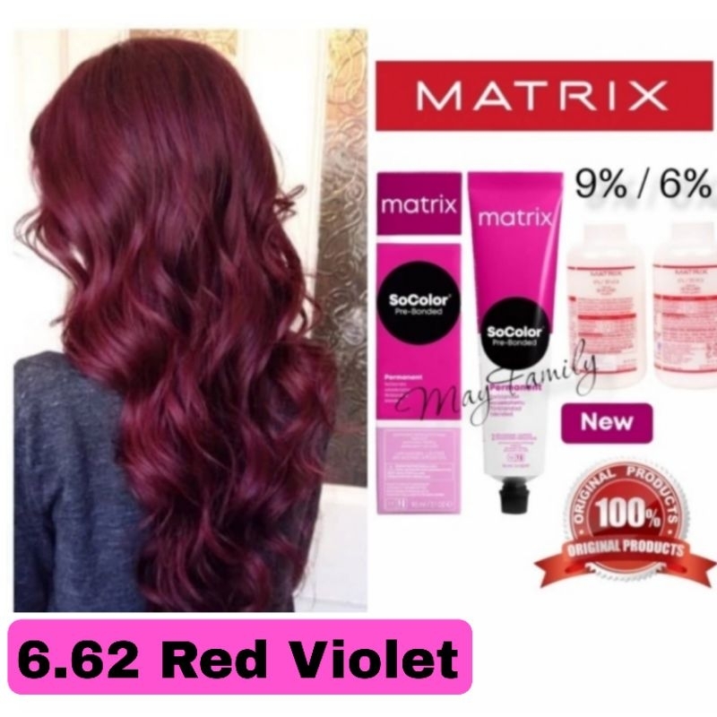 Matrix Socolor 6.62 Red Violet + Oxydant Pewarna Rambut