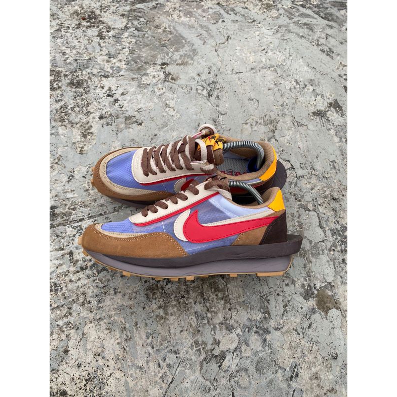 NIKE X SACAI X CLOT LD WAFFLE BROWN SIZE 42