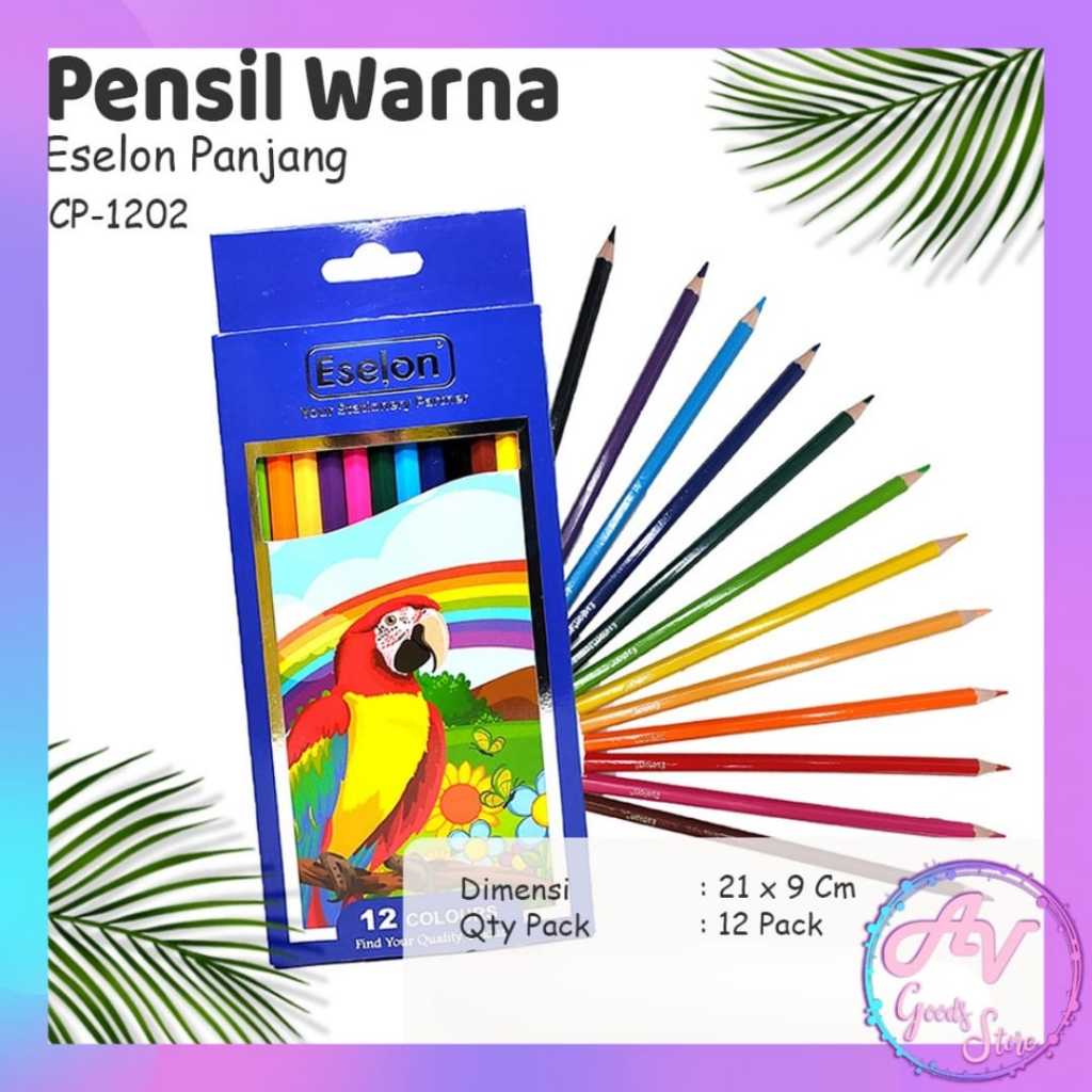 

PENSIL WARNA PANJANG PENDEK 12 WARNA ESELON / pensil warna / color pencil 12colors