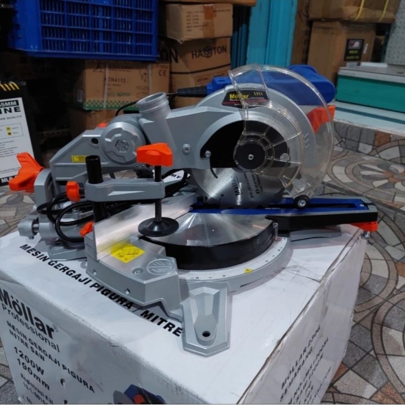 Miter Saw Sliding MOLLAR MS1200SL Mesin Gergaji 7 inch Miter Pigura