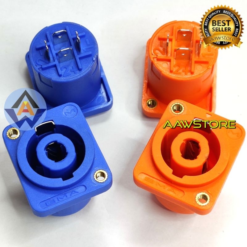Soket spikon BMA socket speakon konektor speaker spiker 4pin Original Asli