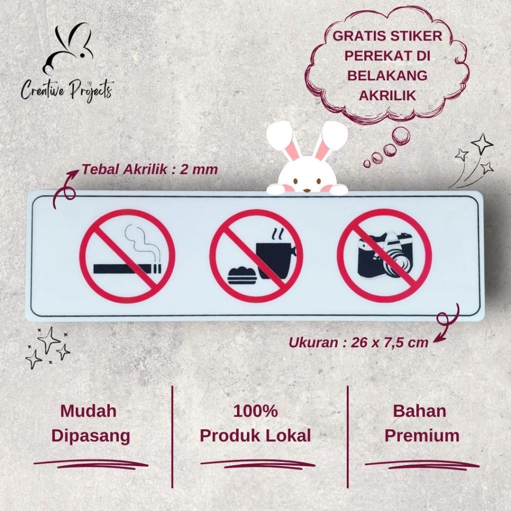 

Sign Akrilik Gambar Dilarang | Sign Acrylic