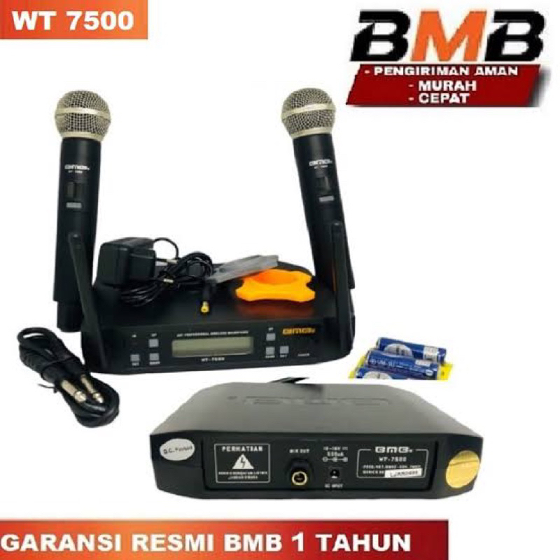 BMB Mic Wireless BMB WT-7500 BMB WT7500 Original BMB Mic BMB MIKROPHONE BMB Vokal UHF Original BMB W