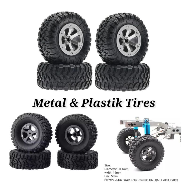 Upgrade Tires WPL C14 C24 C34 C44 B14 B24 B16 B36 MN D90 MN91 MN96 MN98 MN99 MN99S MN45 FY001 FY002 