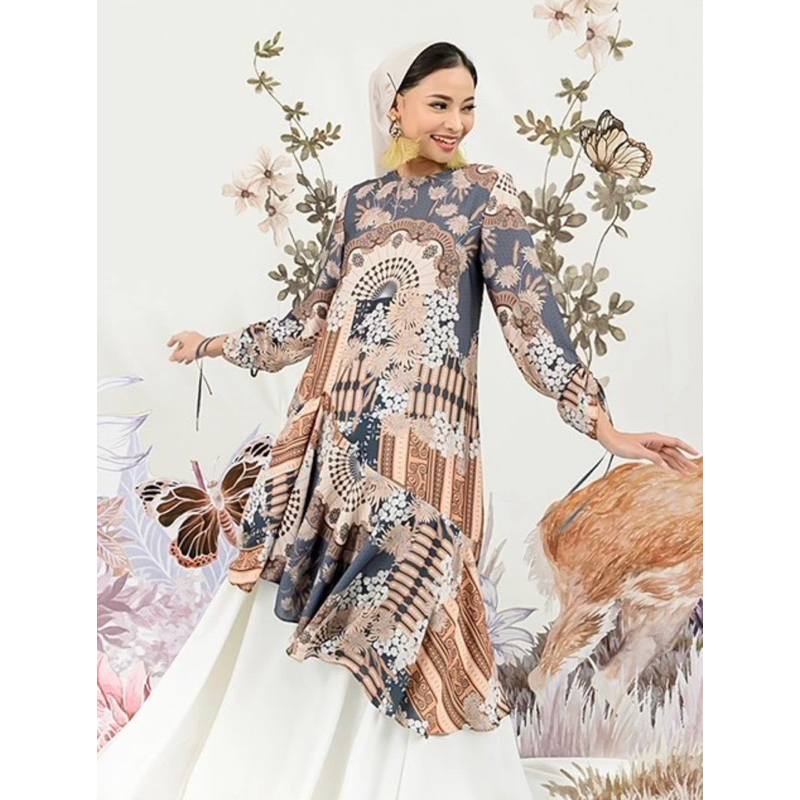 Wearing Klamby - Allegra Tunic in Stone Blue (Preloved) Size M