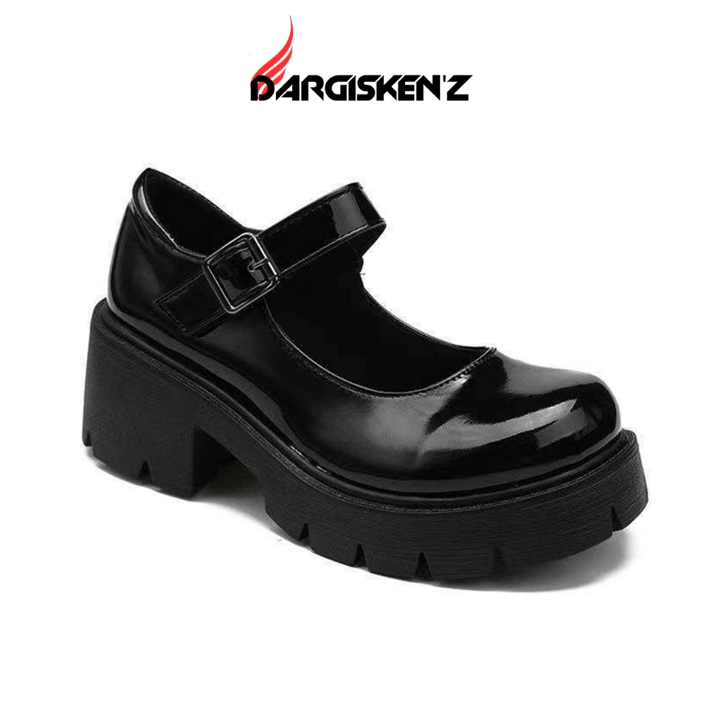 Sepatu Wanita Kerja Kantor Docmart Hitam Glossy Modis Sepatu Wanita Keren Buat Jalan Jalan Sepatu Se