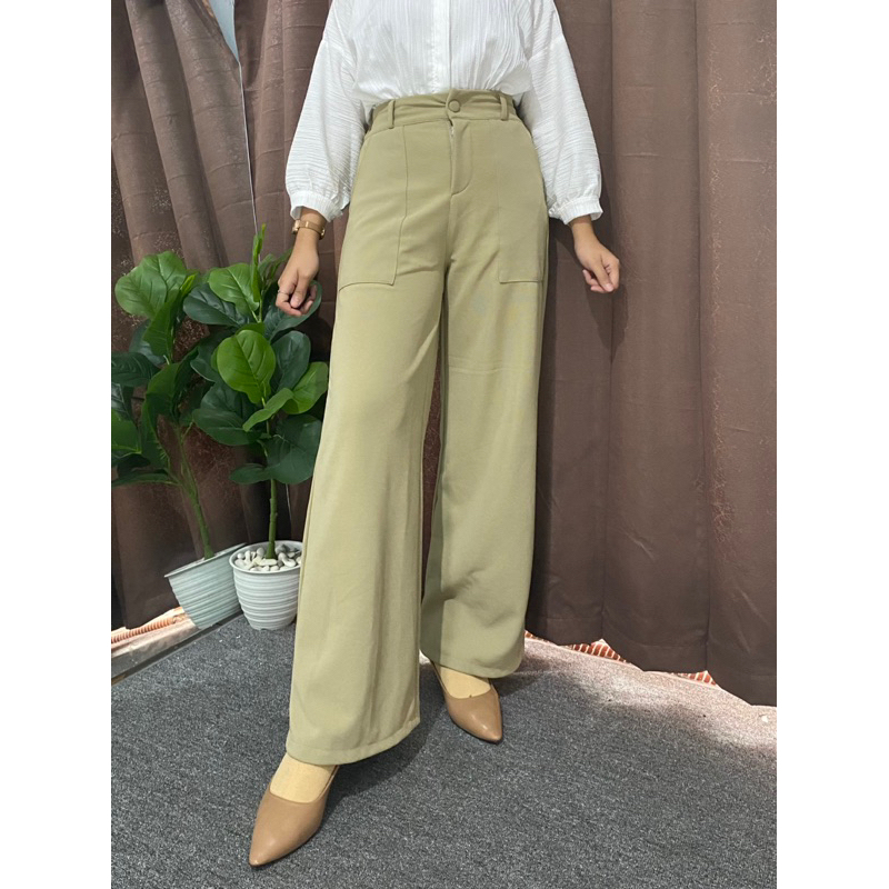 FASHLOOK - JI AH PANTS HIGHWAIST PREMIUM ROMADOVE