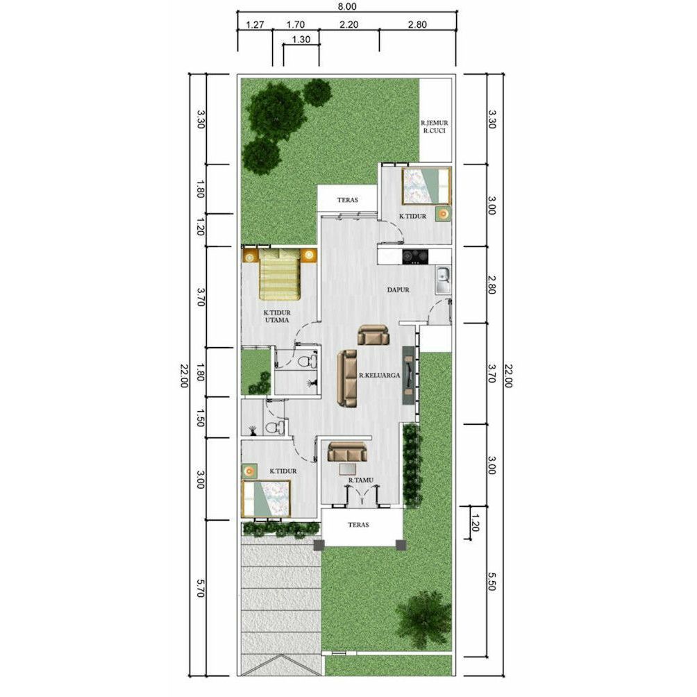 Inspirasi model denah untuk rumah minimalis modern