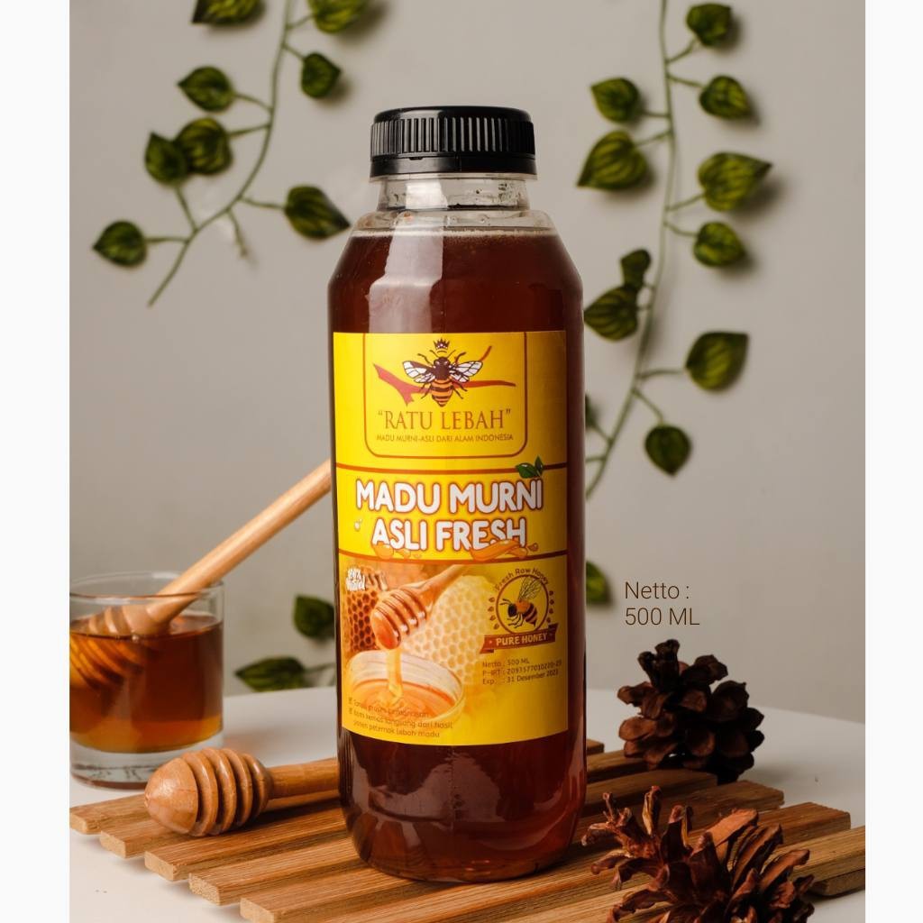 

BEST SELLER Madu Murni Asli Fresh 500 ML Raw Honey Mentah Tanpa Campuran Apapun Ratu Lebah