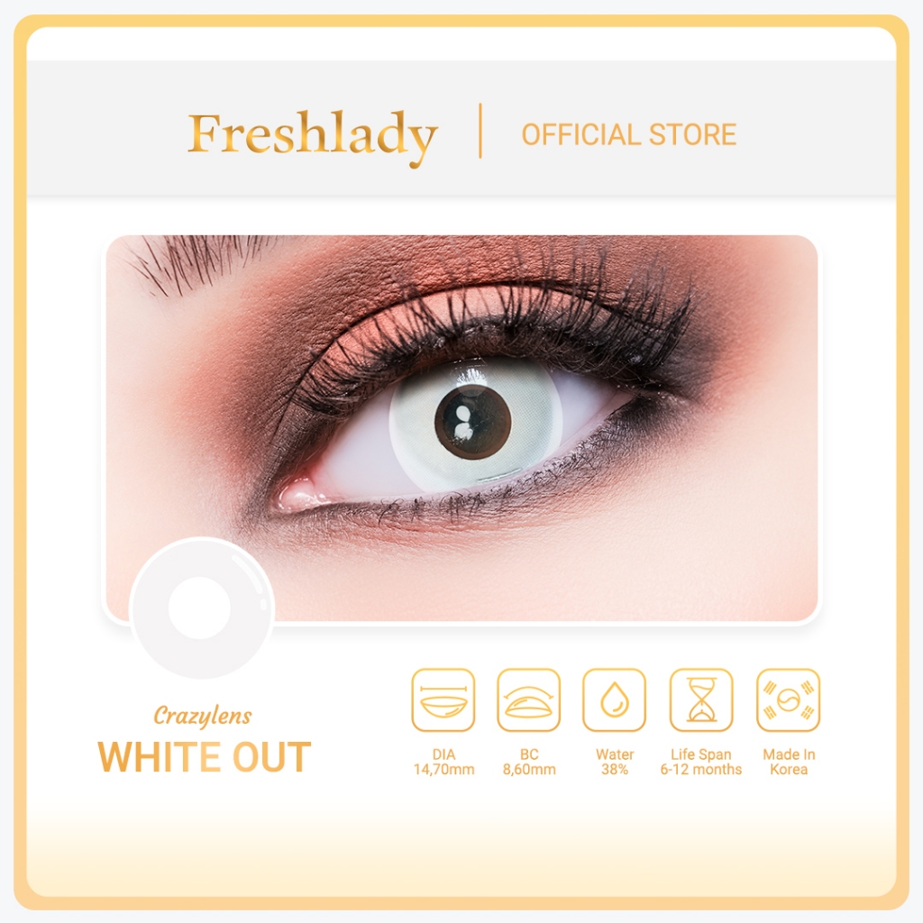 FRESHLADY Softlens Cosplay White Out Warna - Anime Halloween Soflens | Lensa Kontak Crazy Lens