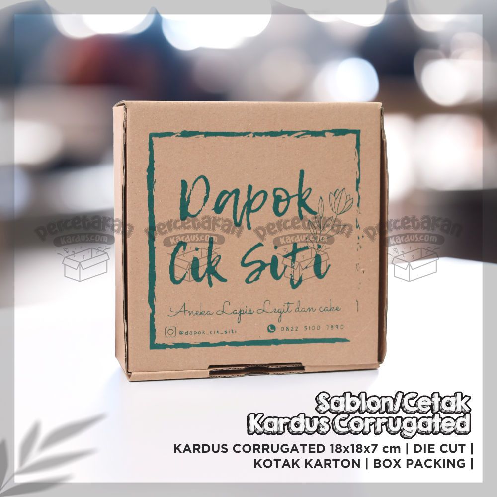 

Sablon / Cetak Kardus Corrugated 18x18x7 CM | Die Cut | Kotak Karton | Box Packing Souvenir Pizza
