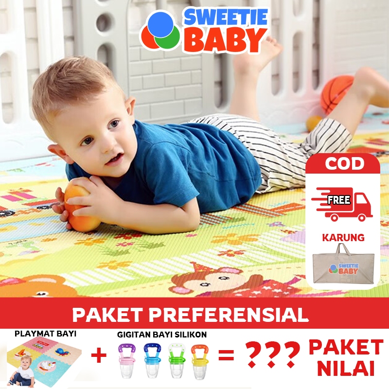 Playmate Bayi 180x200 Tebal Karpet Bayi Matras Bayi Tebal Empuk Playmat Karpet Lipat Anak/Bayi Polos